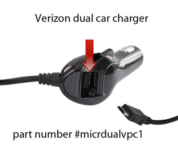 OEM Dual Car Charger Vehicle Power Adapter with USB Port for VERIZON