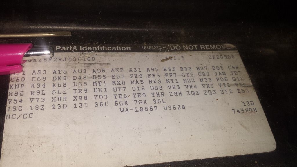 glove box codes deciphered...? Diesel Place