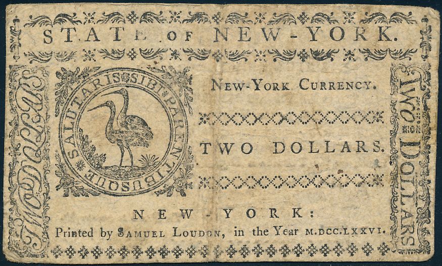 NY202 NEW YORK COLONIAL CURRENCY 2.00 ISSUED 8131776 XFAU HV4170
