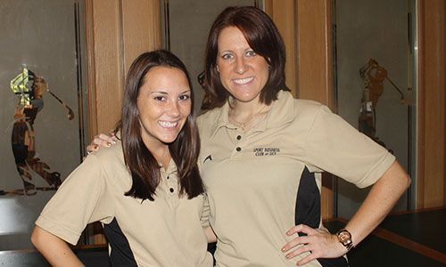 Event coordinators Hannah Meyers and Katie Blizzard.