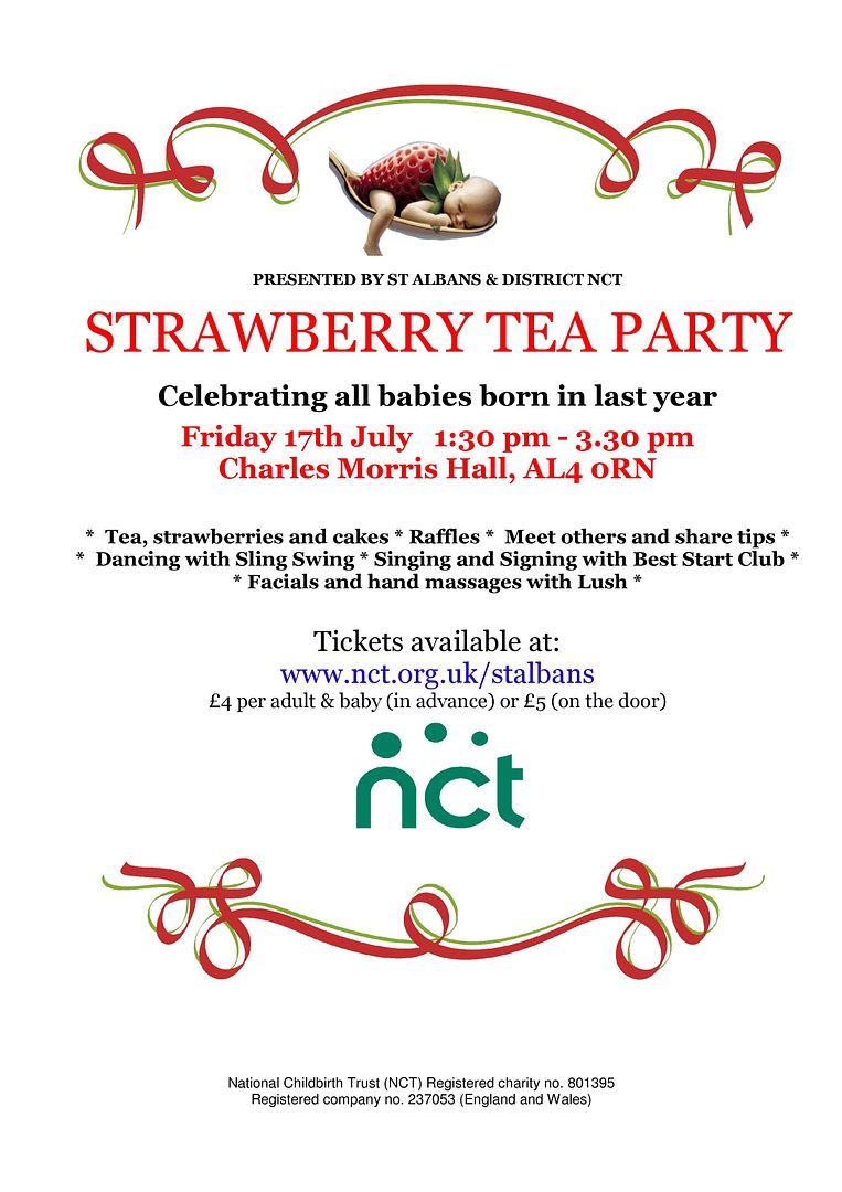 NCT St Albans and District Strawberry Tea Flyer 2015 07 17