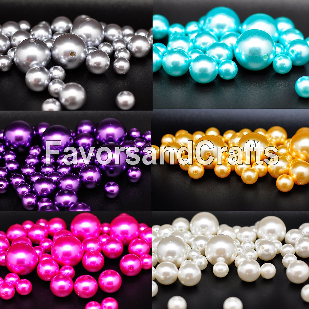 76 Pearl Vase Fillers Balls Clear Pink Gems Gold Decorative Wedding