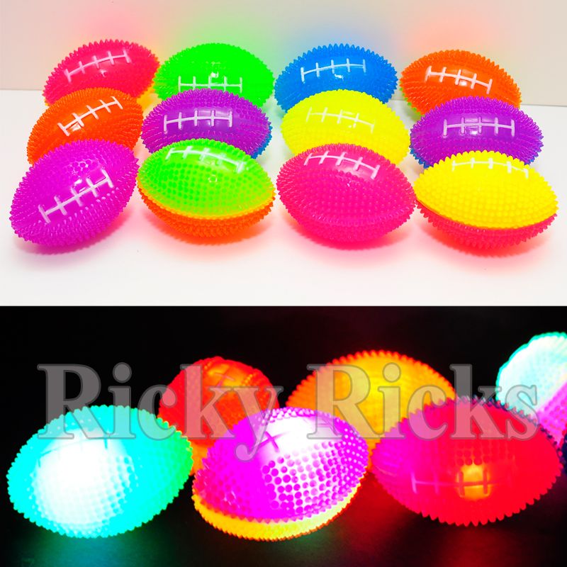 6 PCS LightUp Football Shaped Ball Dog / Cat LED Flashing Fun Pet Toy