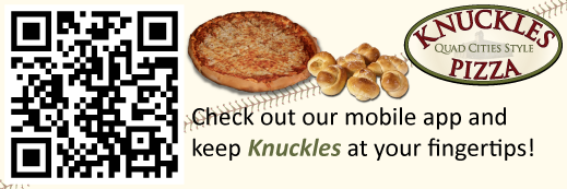 Knuckles Pizza mobile website web app QR code Quad Cities Style Pizza knucklespizza.com knucklespizza.blumoonmobile.com