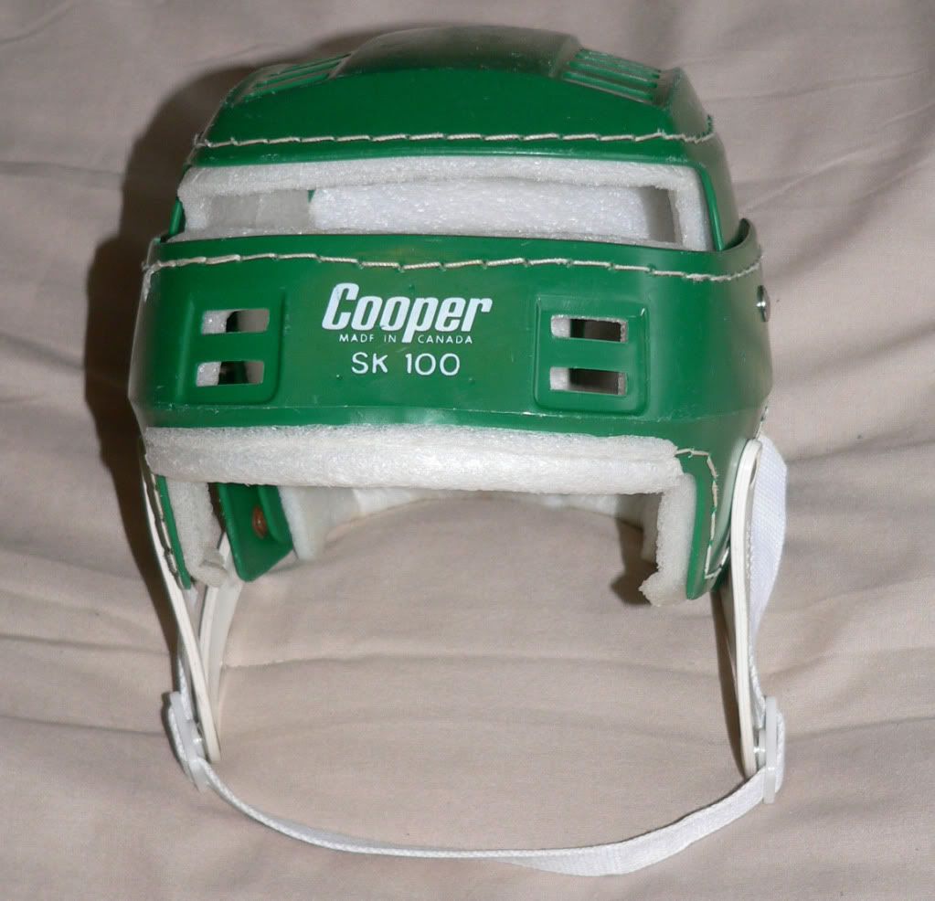 Vintage Cooper SK100 Senior GREEN stitched hockey hurling helmet SK 100