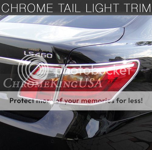 2010 2012 Lexus LS460 LS 460 Chrome Tail Lights Trim Rear Lamps Covers