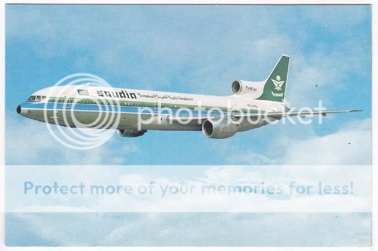 Lockheed Tristar Postcard / The Saudia Arabia Airline  