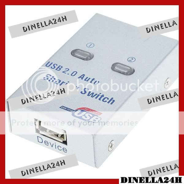 USB 2.0 2 Port Sharing Auto Switch Printer Scanner Splitter  