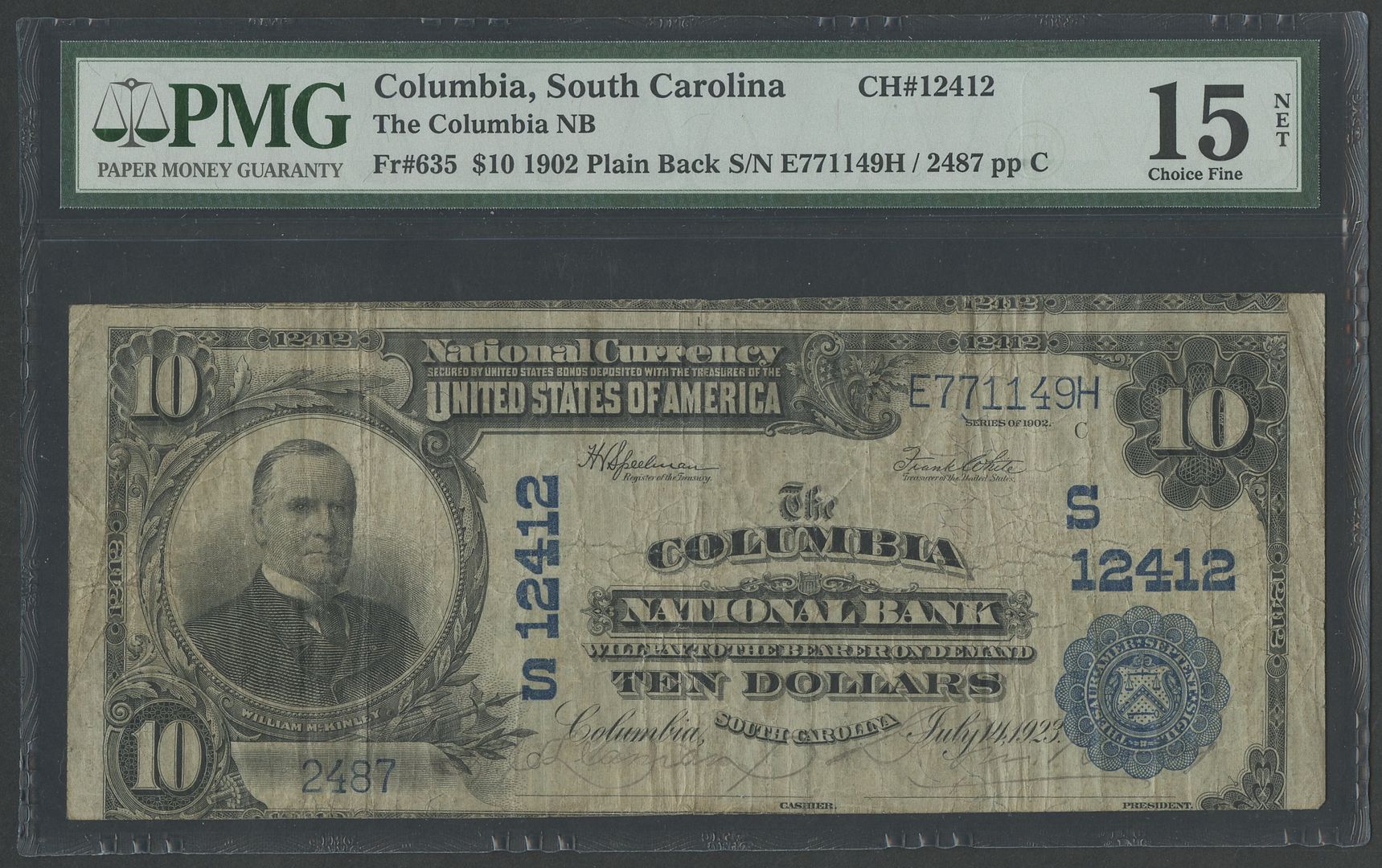 Fr635 10 1902 Columbia S C National W Miscut Error Pmg 15 Choice - details about fr635 10 1902 columbia s c national w miscut error pmg 15 choice fine bs7236