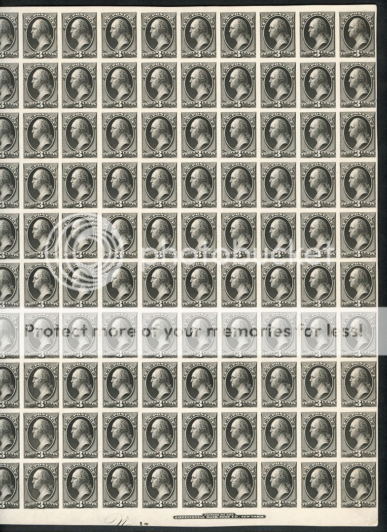 158tc3 304 black plate proof trial color full sheet of 100