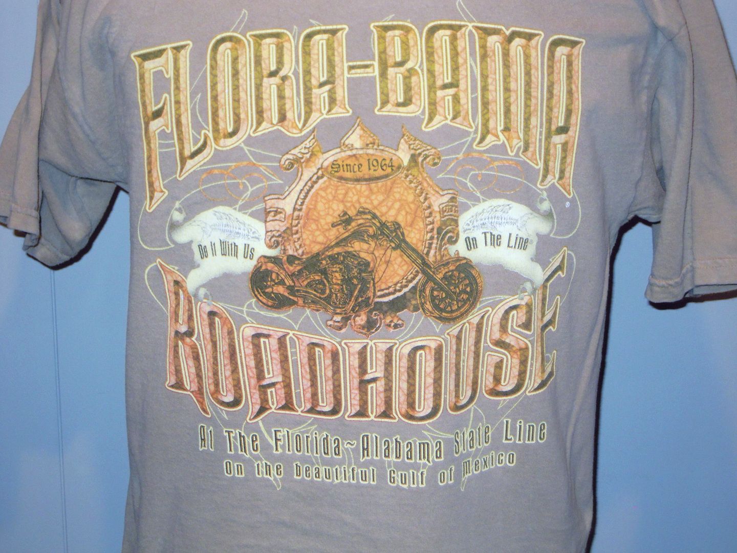 Flora Bama Roadhouse Est 1964 on The Beautiful Gulf of Mexico Biker T Shirt L