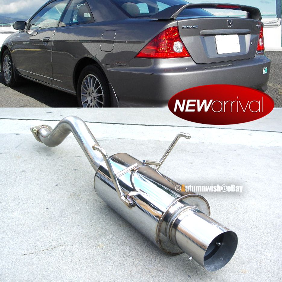 FITS 01-05 HONDA CIVIC 2//4DR BOLT-ON STAINLESS STEEL MUFFLER 2.5/" INLET 4/" OUT