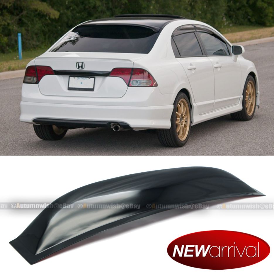 Fit 06-11 Honda Civic 4DR Sedan ABS Rear Window Roof Vent Visor Spoiler ...