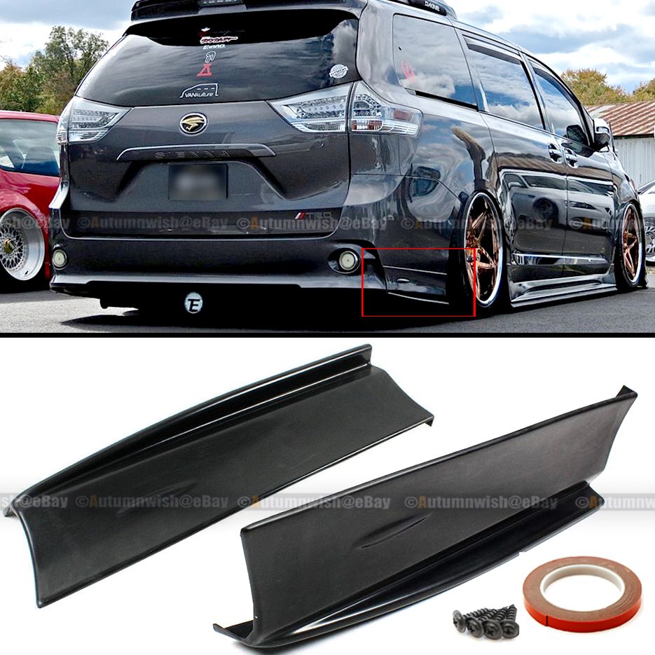 Fits 11-18 Toyota Sienna SE Mp Style Rear Bumper Lip Apron Pairs ABS
