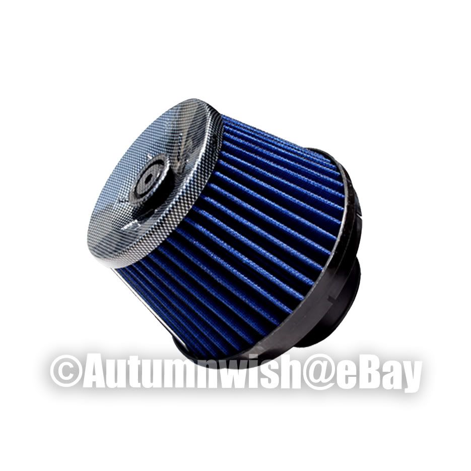 UNIVERSAL COLD AIR INTAKE 3 BLUE BLITZ CARBON TOP AIR FILTER