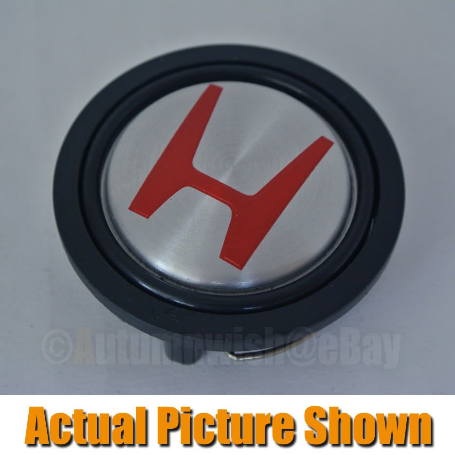 Acura Honda Silver Red Aftermarket Steering Wheel Horn Button Type JDM