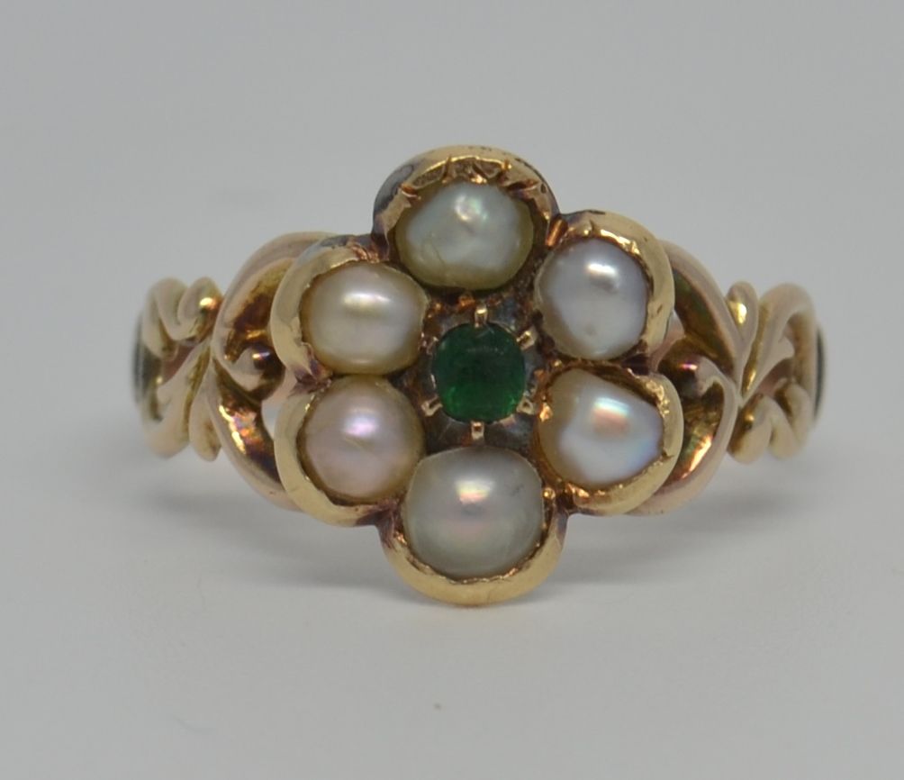 pearl and emerald ring