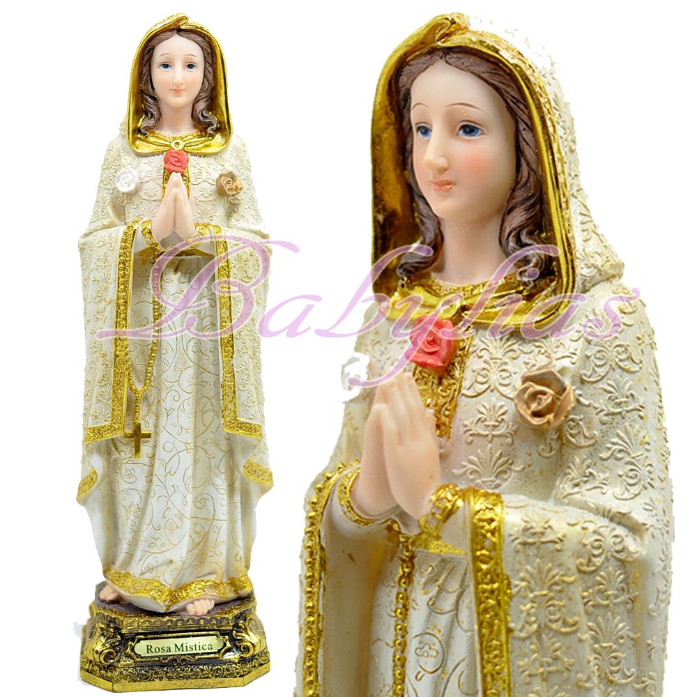 Rosa Mystica Statue Dorada Gold Rosa Mistica Mystical Mary Rose Figurine 8