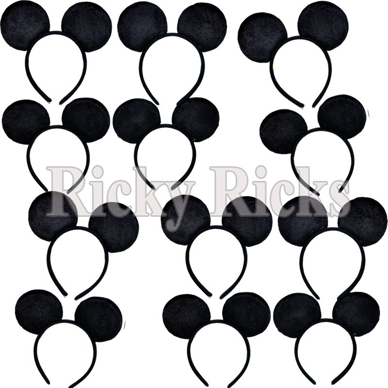 Details About 30 Mickey Mouse Ears Headbands Black Party Disney Minnie Costume Favors Black