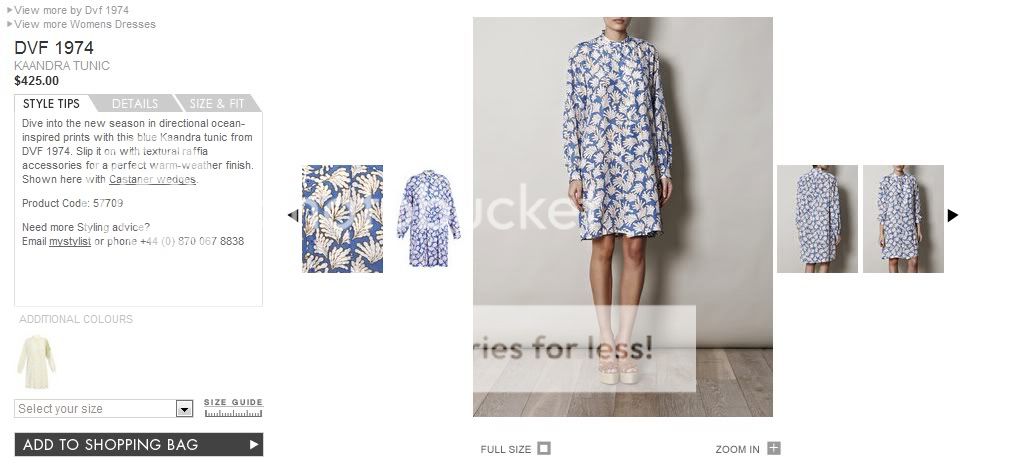 2012 $426 Diane von Furstenberg dvf 1974 Kaandra Silk Floral Tunic 