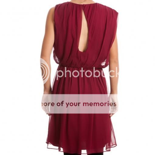 368 Alice Olivia Polly Silk Chiffon Cocktail Dress Burgundy L  