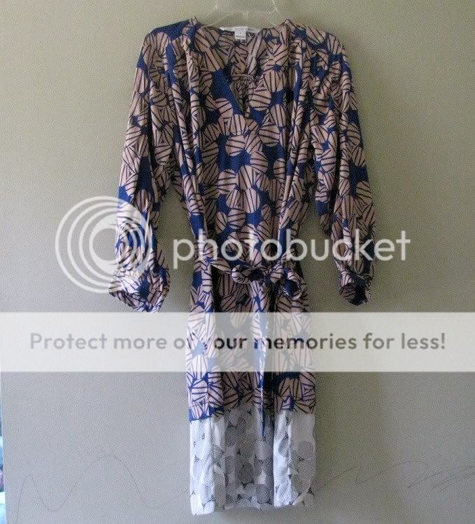 2012 $375 Diane von Furstenberg New Cahil Dress Silk 3/4 Sleeve Floral 