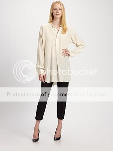 395 Joseph Clarence Silk Blouse Tunic Top Off White 38 42 Saks fifth 